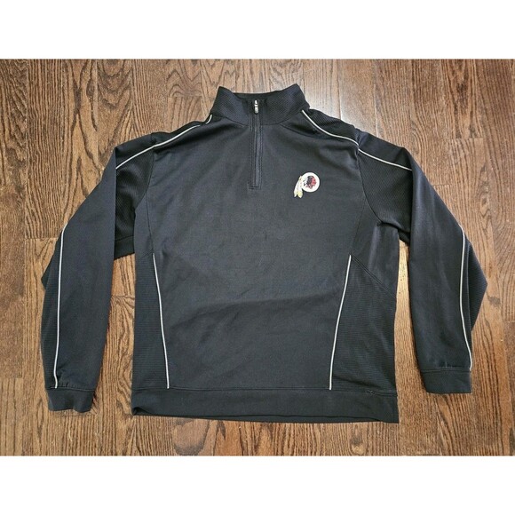 Washington Redskins Cutter and Buck CB Drytec 1/4 Zip Pullover Jacket XL Black - Picture 1 of 8